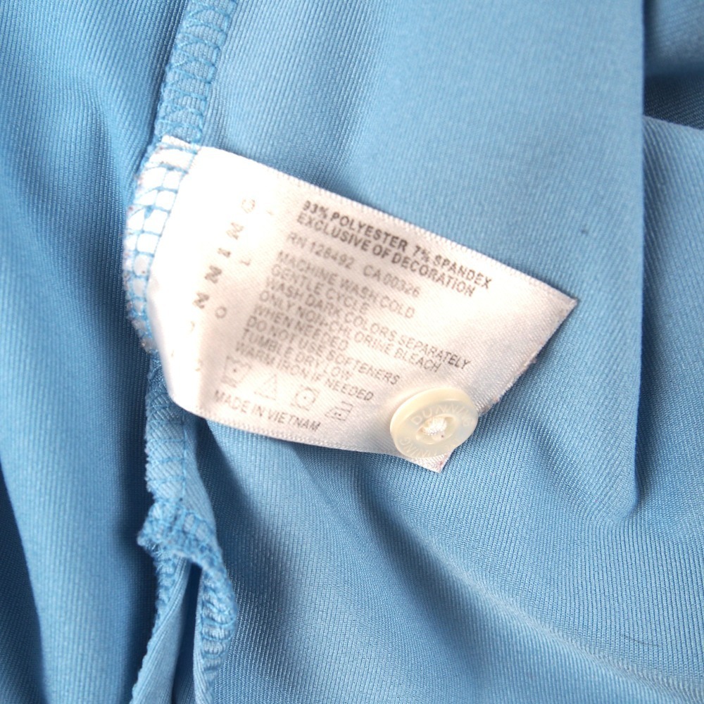 Dunning Golf Polo Mens Large Blue Striped Performance Shirt Embroidery Logo - Picture 9 of 10